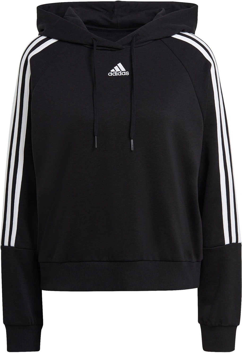 Essentials Loose-Cut 3-Stripes Cropped Hoodie