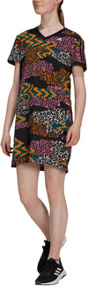 FARM Rio 3-Stripes Print Katoenen V-Hals jurk