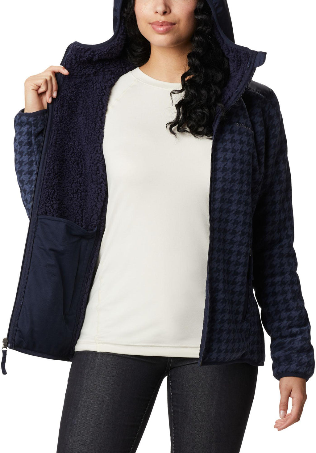 winter pass print fleece full zip