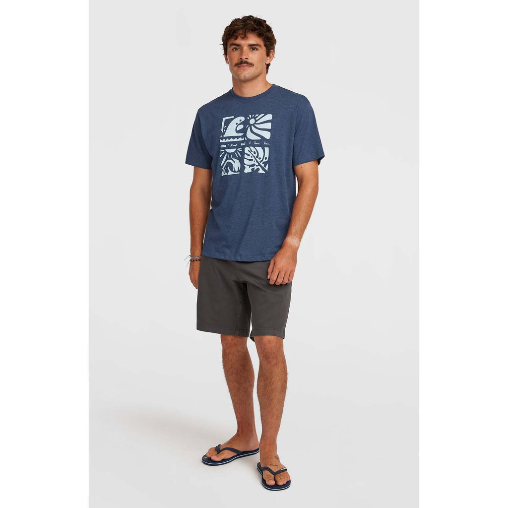 Melange Front Print T-shirt strand
