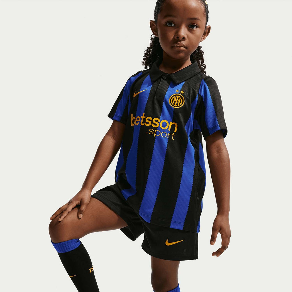 Inter Milan 2026 Stadium Thuis driedelig replicavoetbaltenue voor kleuters