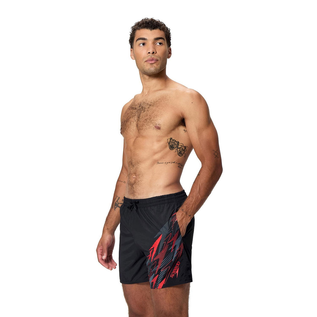 MEDLEY LOGO WATERSHORT16" BLK/RED