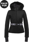 hida, ladies knitted jacket fake fur