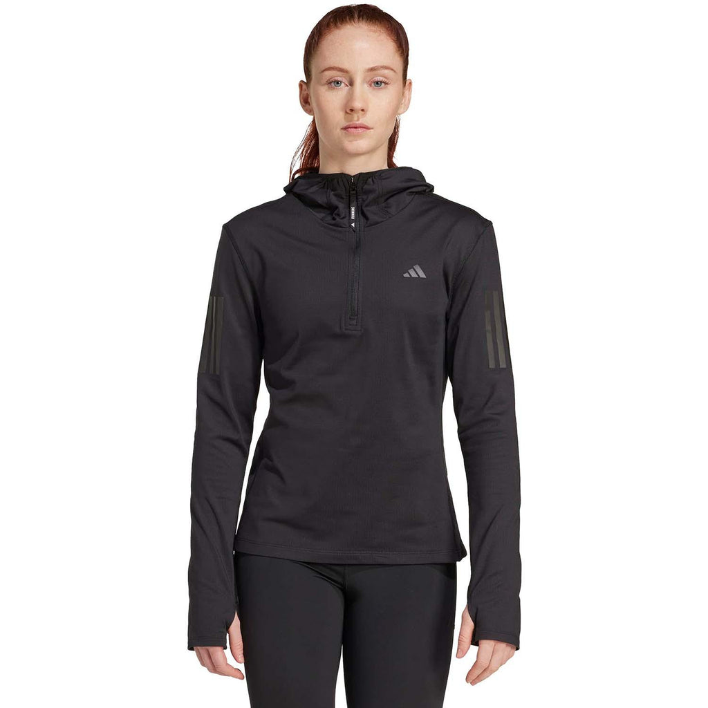 Own The Run Winterized Hoodie Met Halve Rits