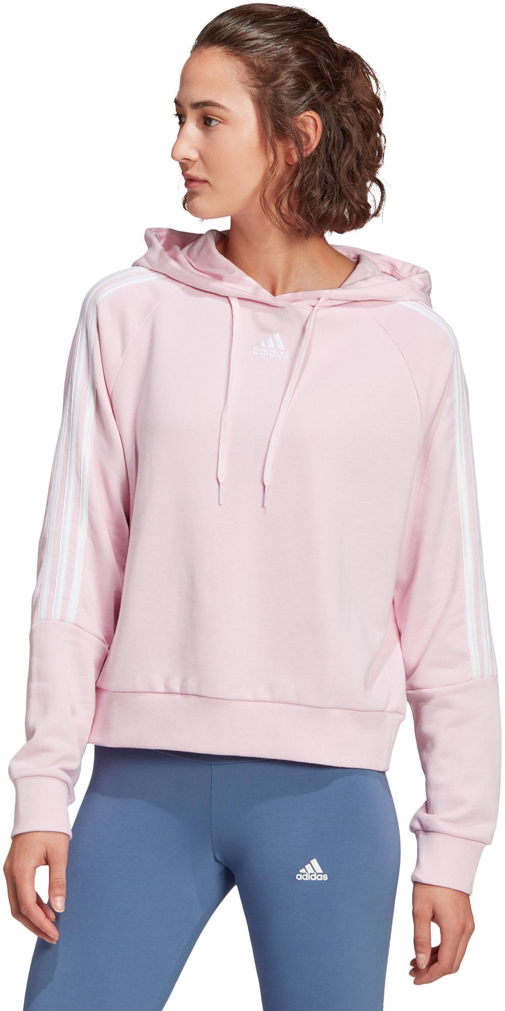 Essentials Loose-Cut 3-Stripes Cropped Hoodie