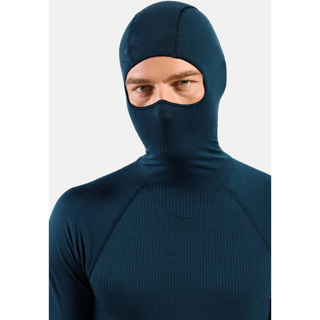 performance wool base layer shirt met facemask