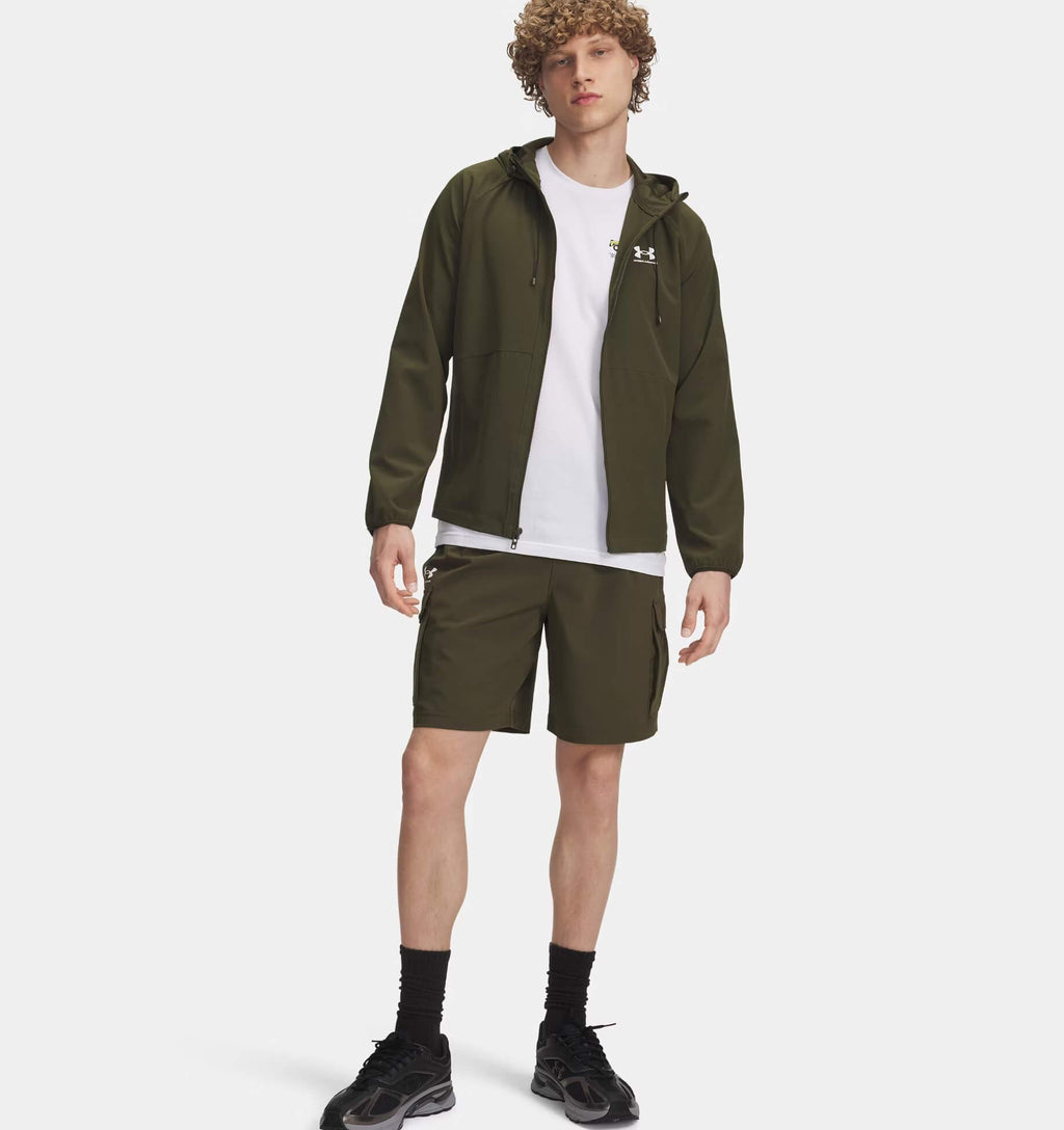 ua vibe woven cargo short-grn