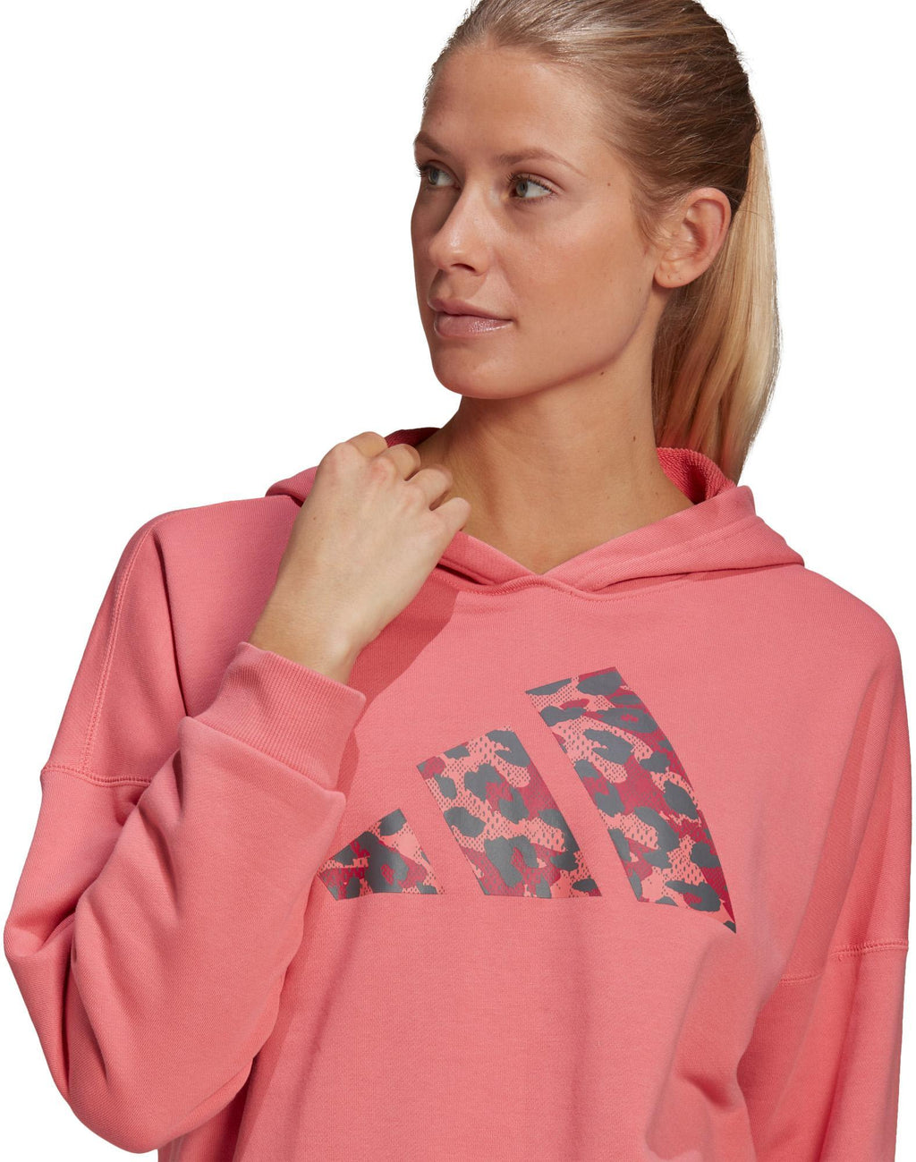 Sportswear Leopard-Print Oversized Hoodie