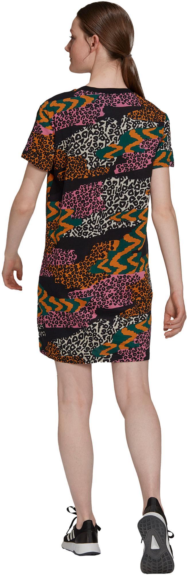 FARM Rio 3-Stripes Print Katoenen V-Hals jurk