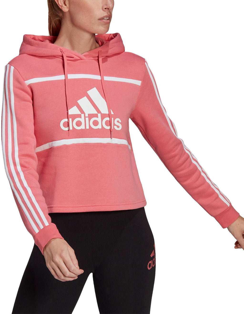 Essentials Logo Colorblock Fleece Cropped Hoodie