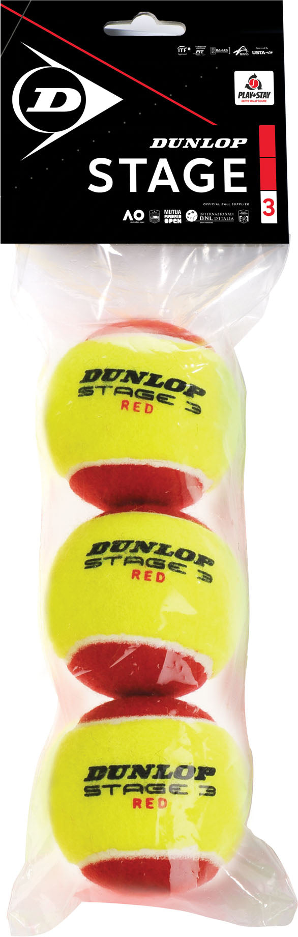 Stage 3 Red 3 tennisballen