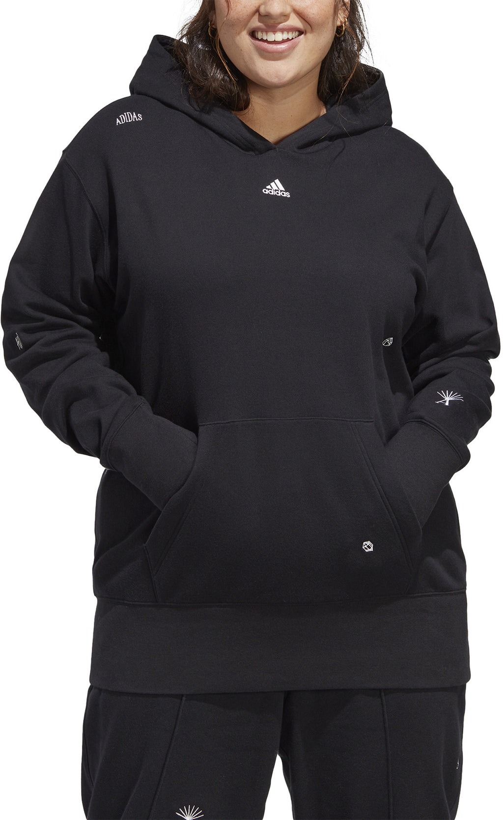 RELAXED HEALING CRYSTALS-INSPIRED GRAPHICS (PLUS SIZE) hoodie