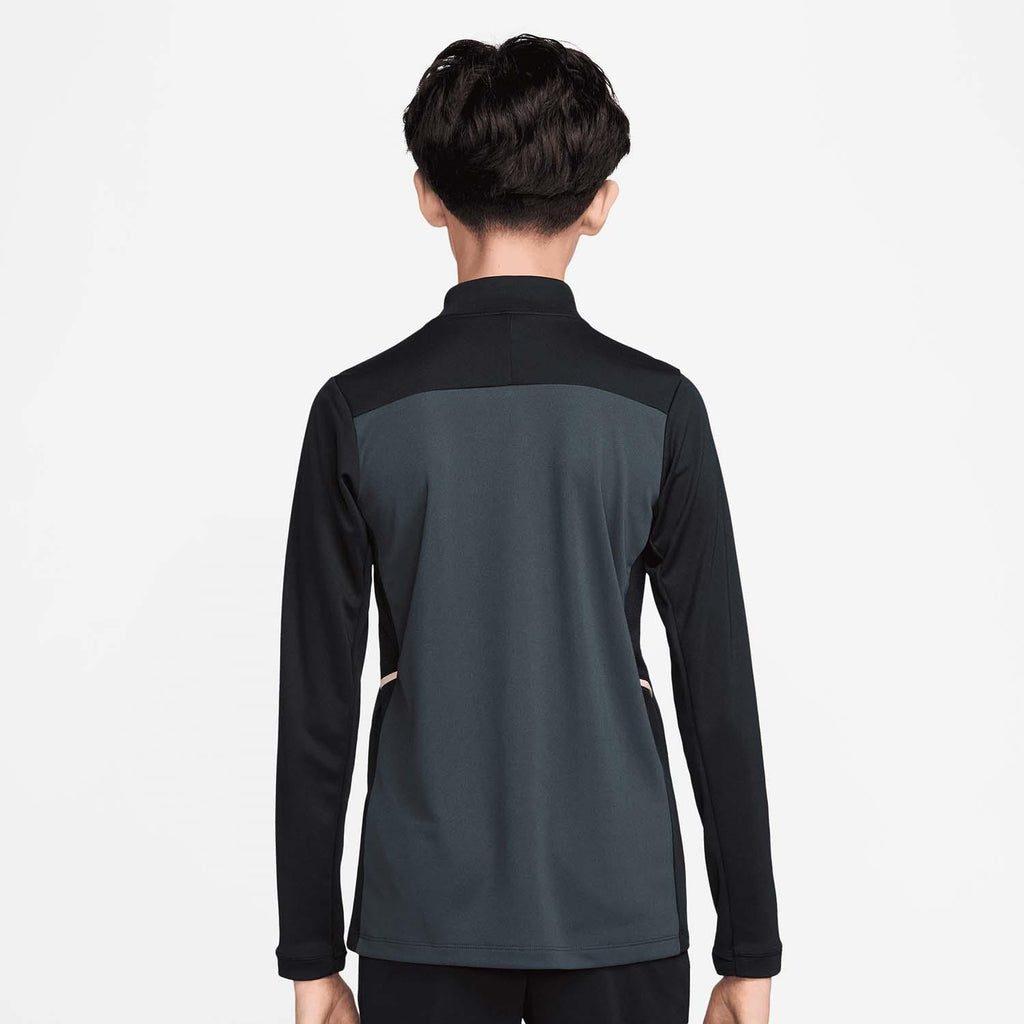 Academy Voetbaltrainingstop met Dri-FIT, lange mouwen en korte rits voor kids