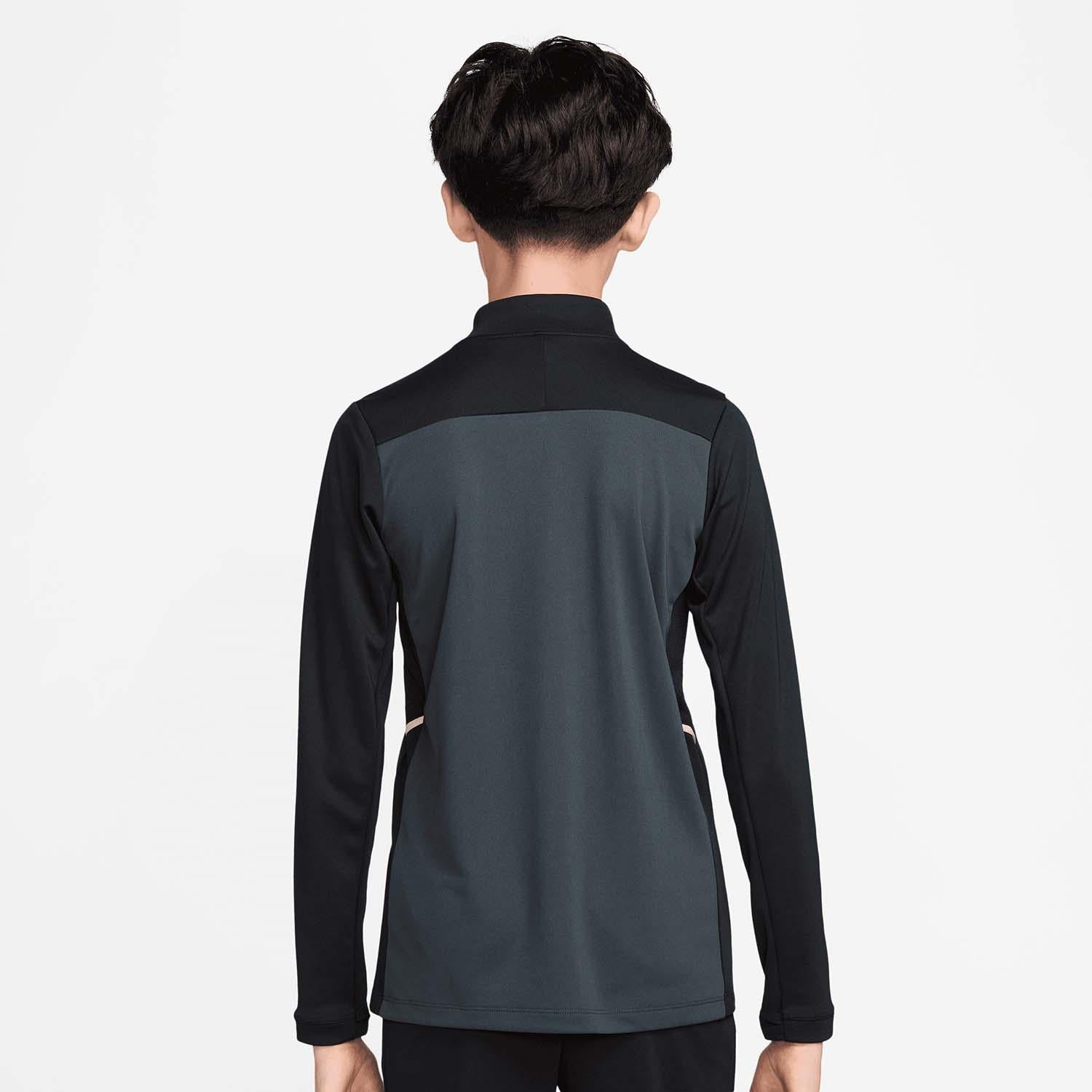 Academy Voetbaltrainingstop met Dri-FIT, lange mouwen en korte rits voor kids