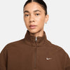 Studio Fleece Oversized 1/4-Zip Cropped Top