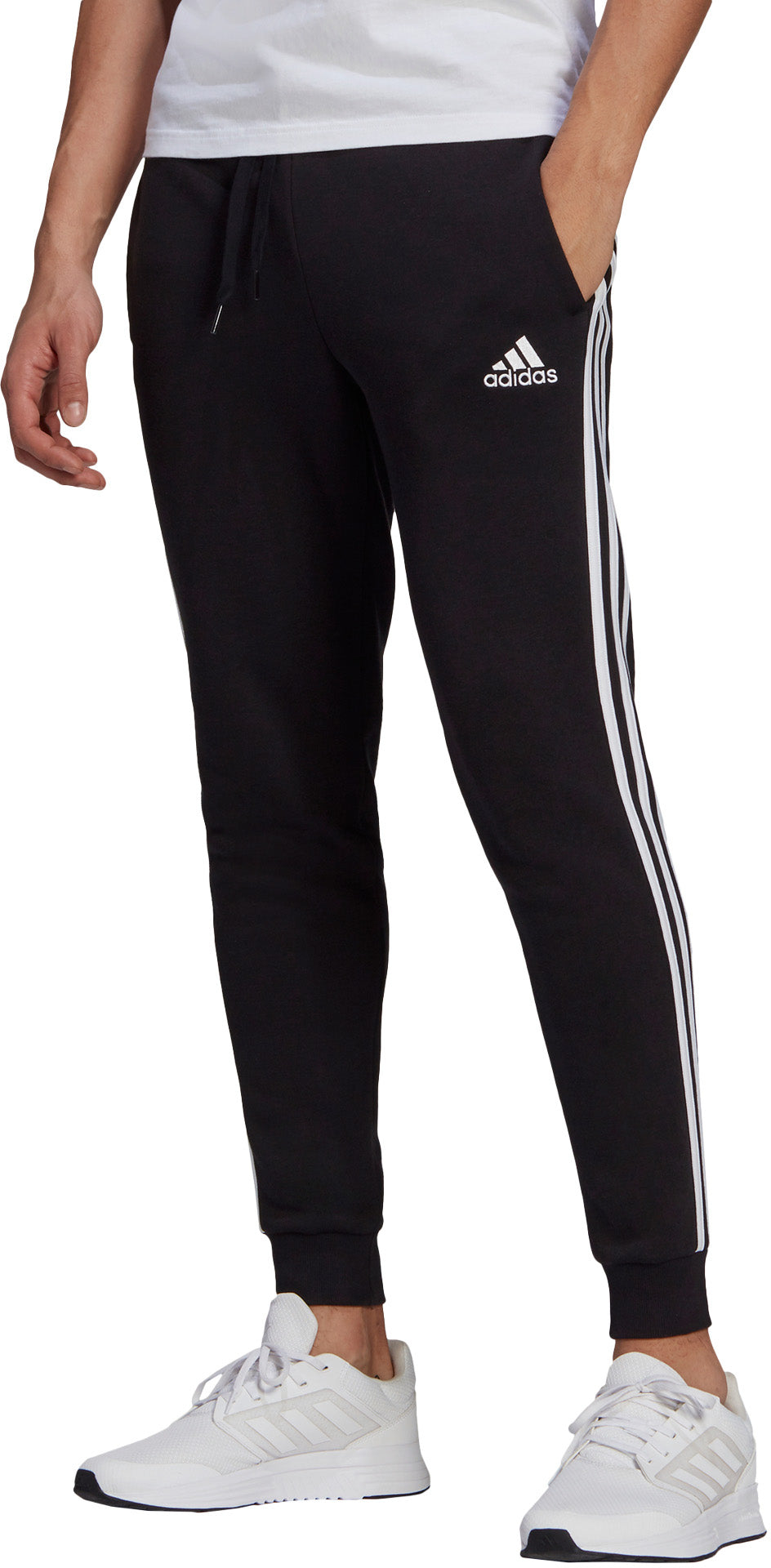 Essentials Fleece Fitted 3-Stripes Broek
