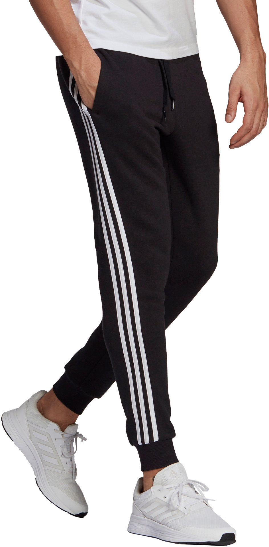Essentials Fleece Fitted 3-Stripes Broek