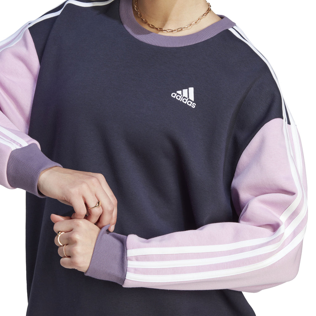 Essentials 3-Stripes Oversized Fleece sweater