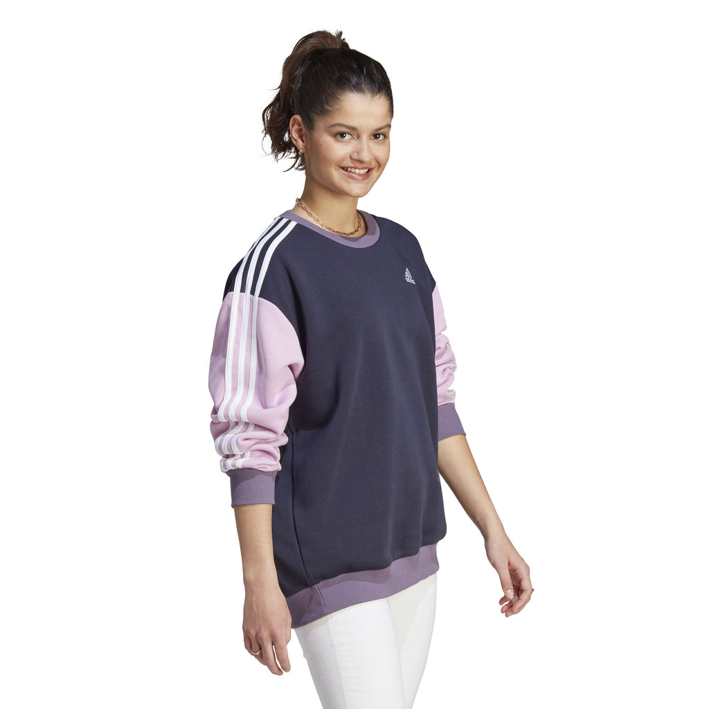 Essentials 3-Stripes Oversized Fleece sweater