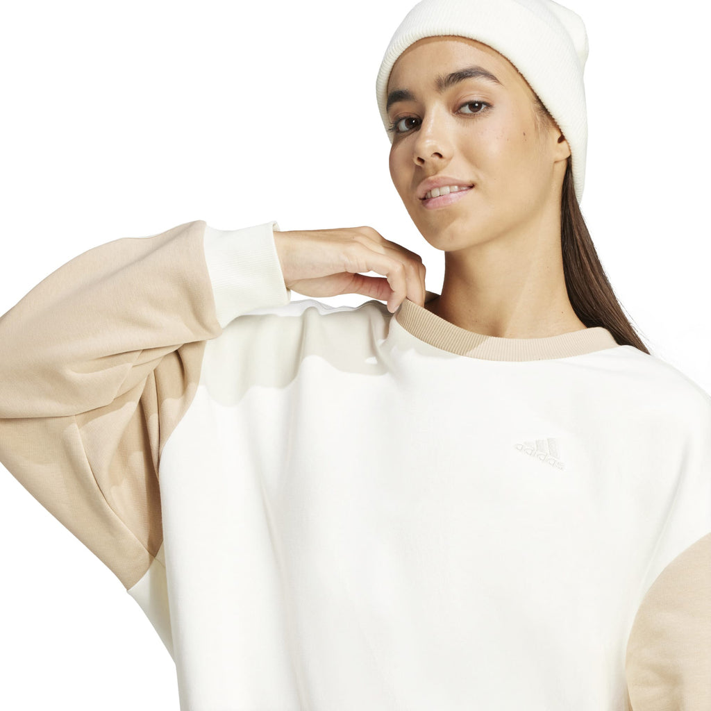 Essentials 3-Stripes Oversized Fleece sweater