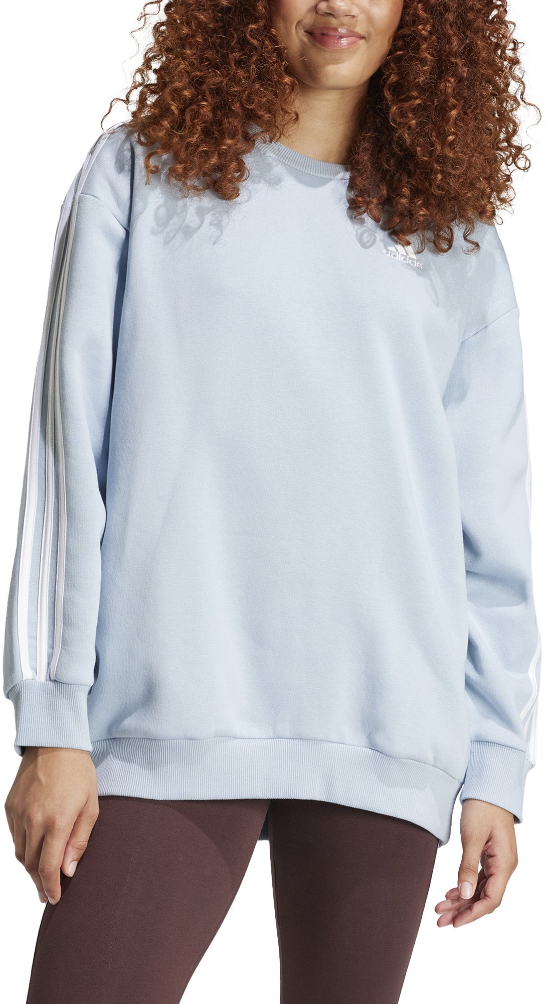 Essentials 3-Stripes Oversized Fleece sweater
