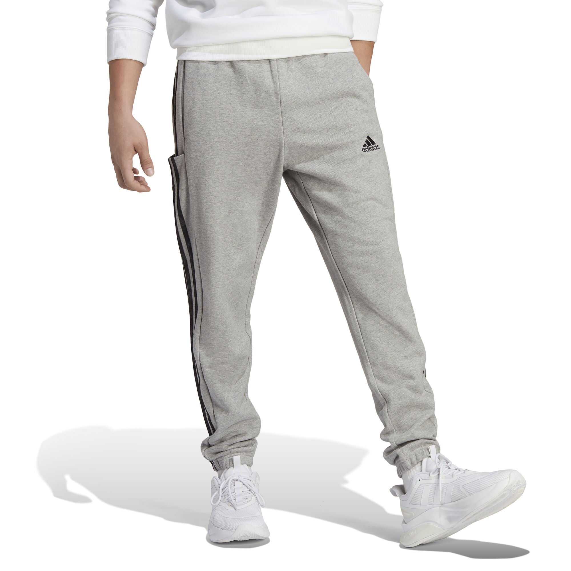 Essentials French Terry Tapered Elastic Cuff 3-Stripes broek