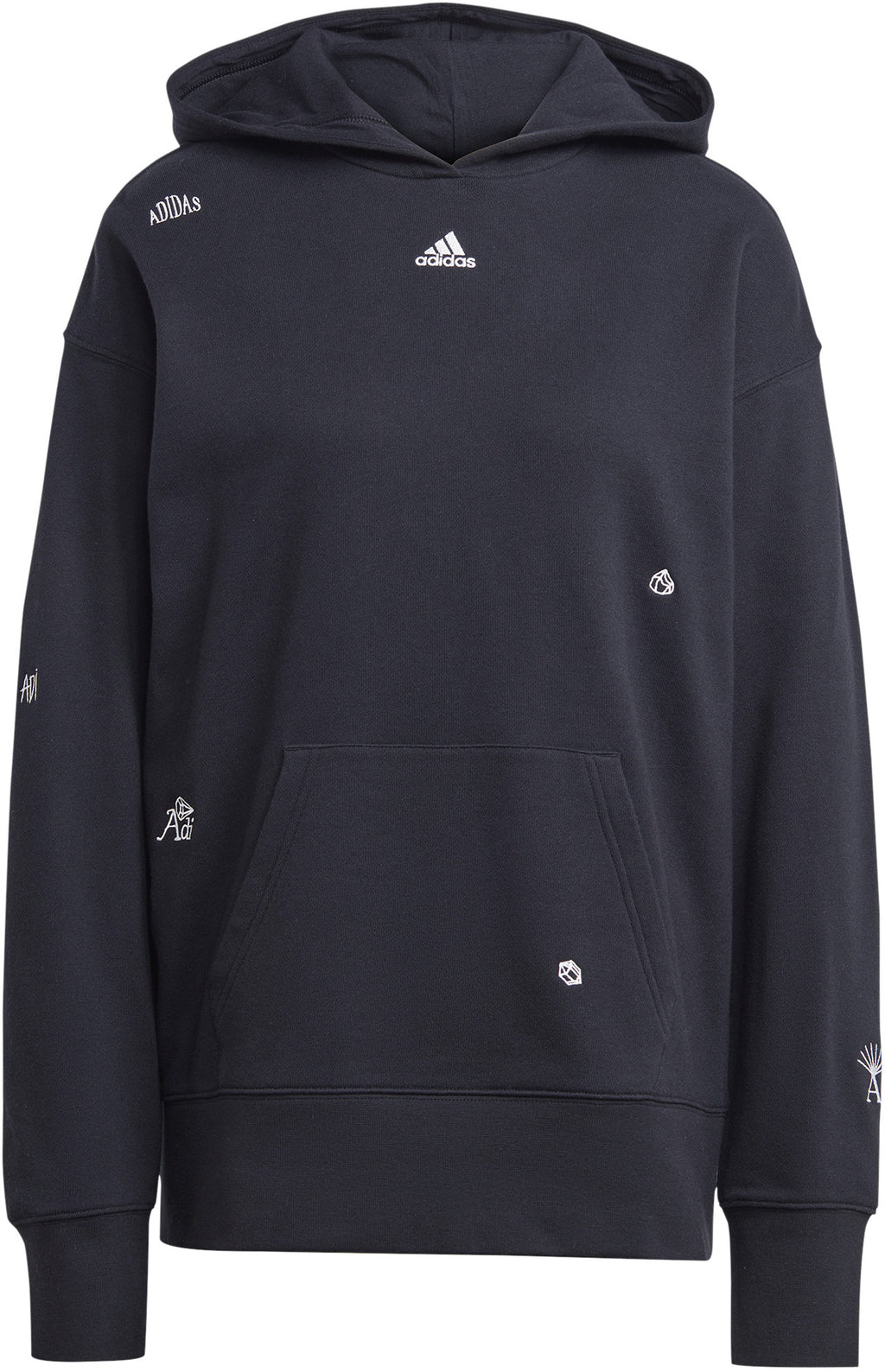 Relaxed Hoodie met op Healing Crystals geïnspireerde Graphics