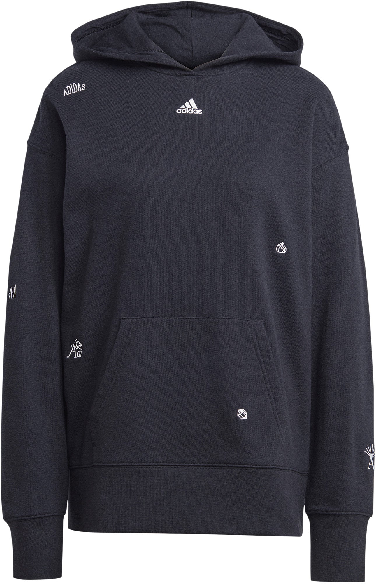 Relaxed Hoodie met op Healing Crystals geïnspireerde Graphics