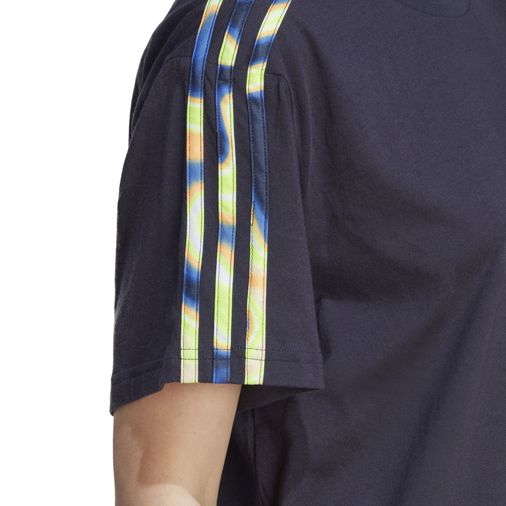 Vibrant Print 3-Stripes Cotton Crop t-shirt