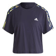 Vibrant Print 3-Stripes Cotton Crop t-shirt