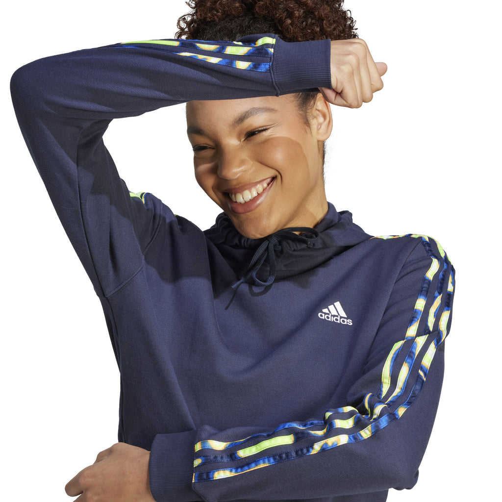 Vibrant Print 3-Stripes hoodie