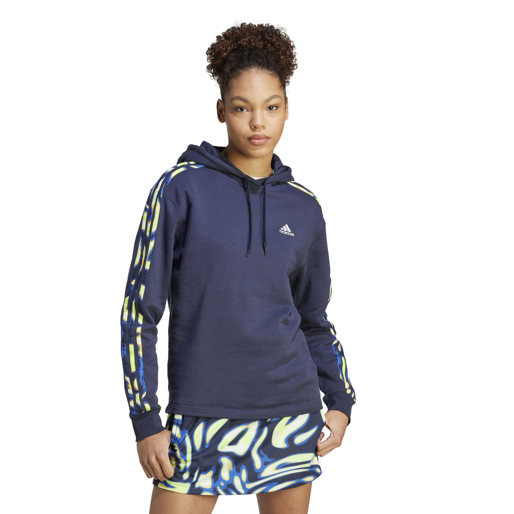 Vibrant Print 3-Stripes hoodie