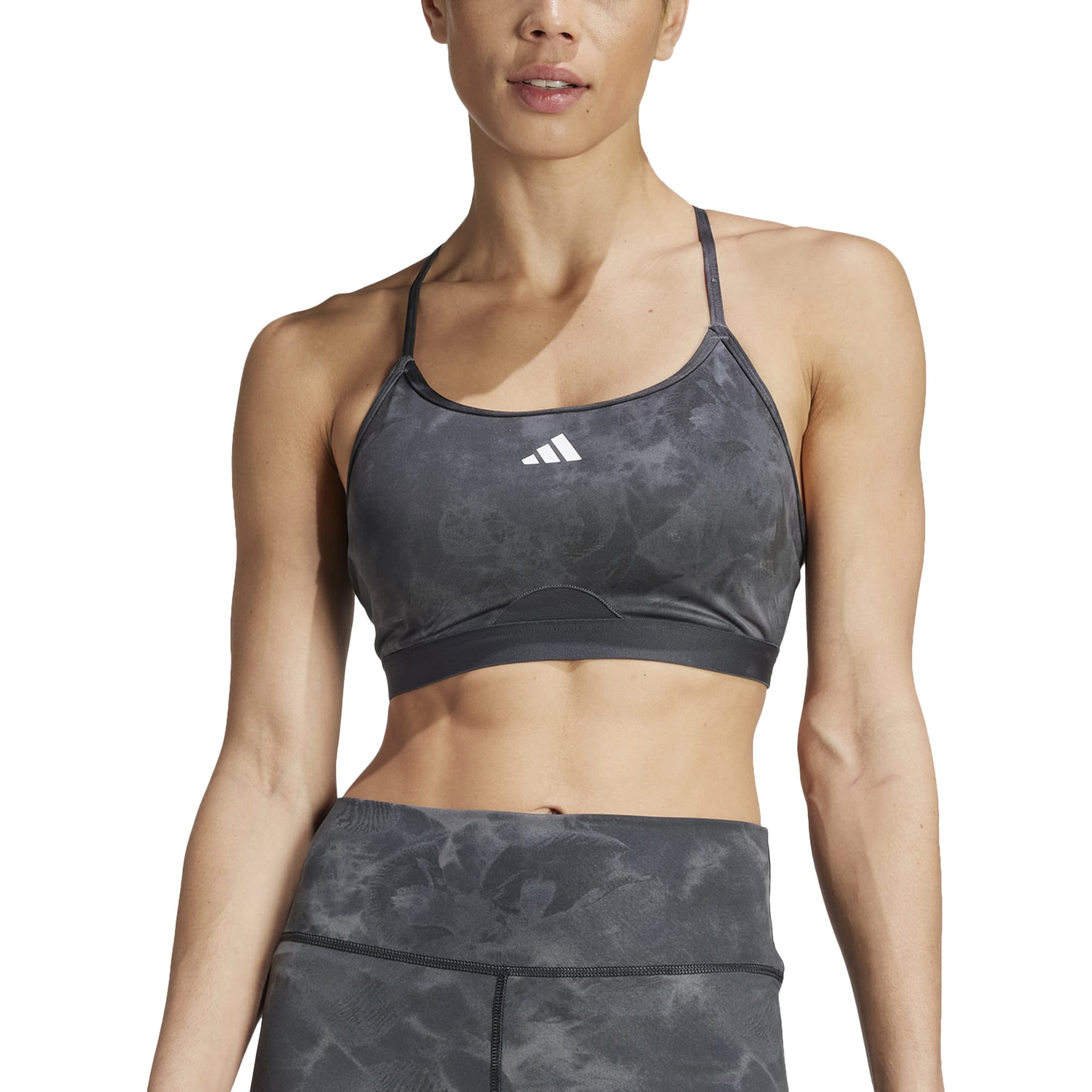 AEROREADY Training Essentials Light Support Tie-Dye Flower-Print sportbeha