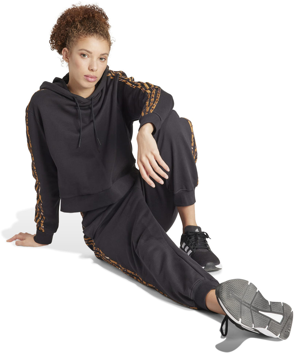 Essentials 3-Stripes Animal Print Relaxed hoodie