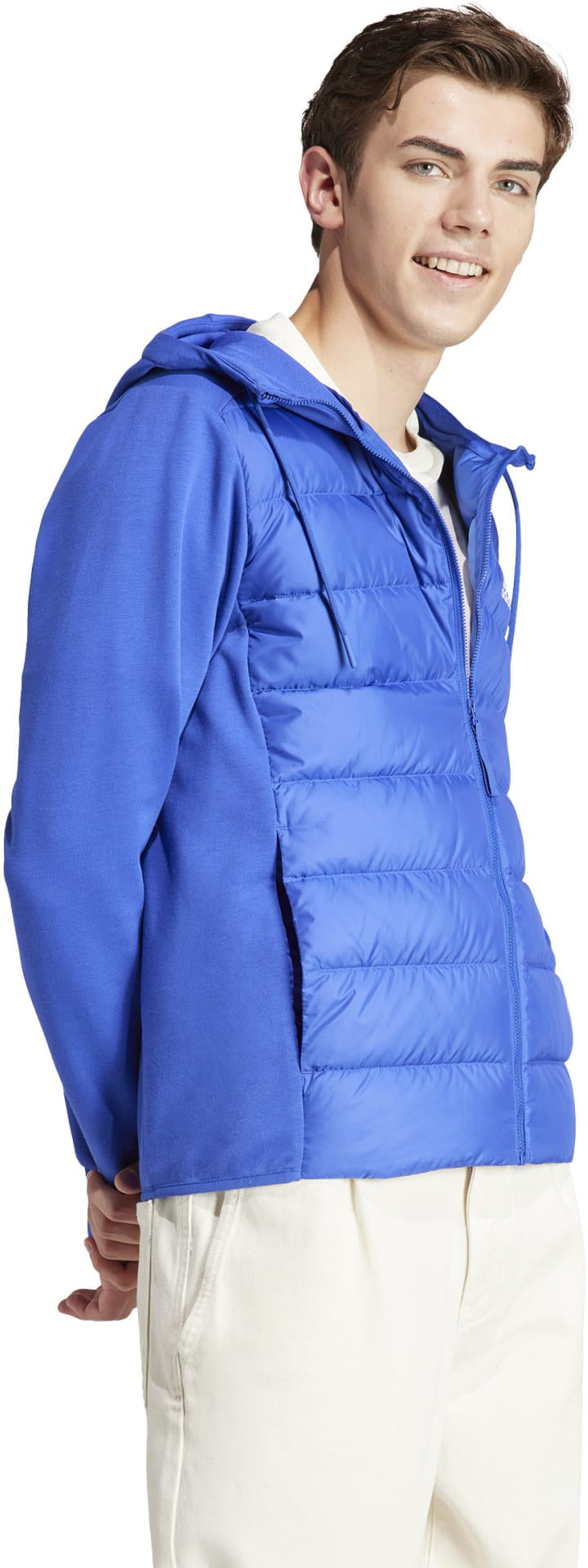 Essentials Hybride donsjack met capuchon