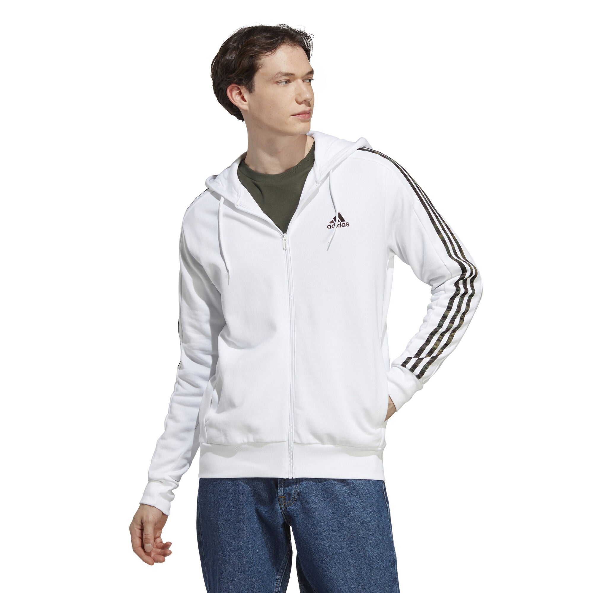 Essentials French Terry 3-Stripes ritshoodie
