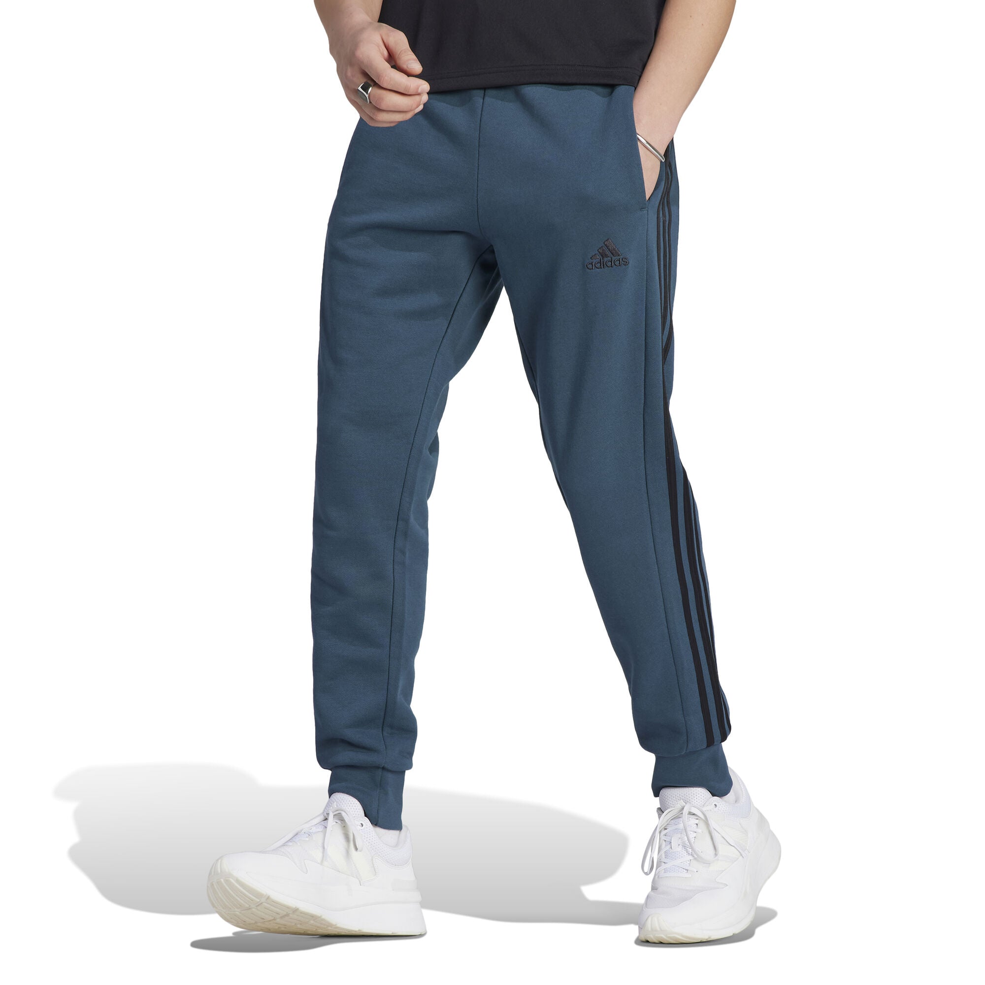 Essentials French Terry Tapered Cuff 3-Stripes broek