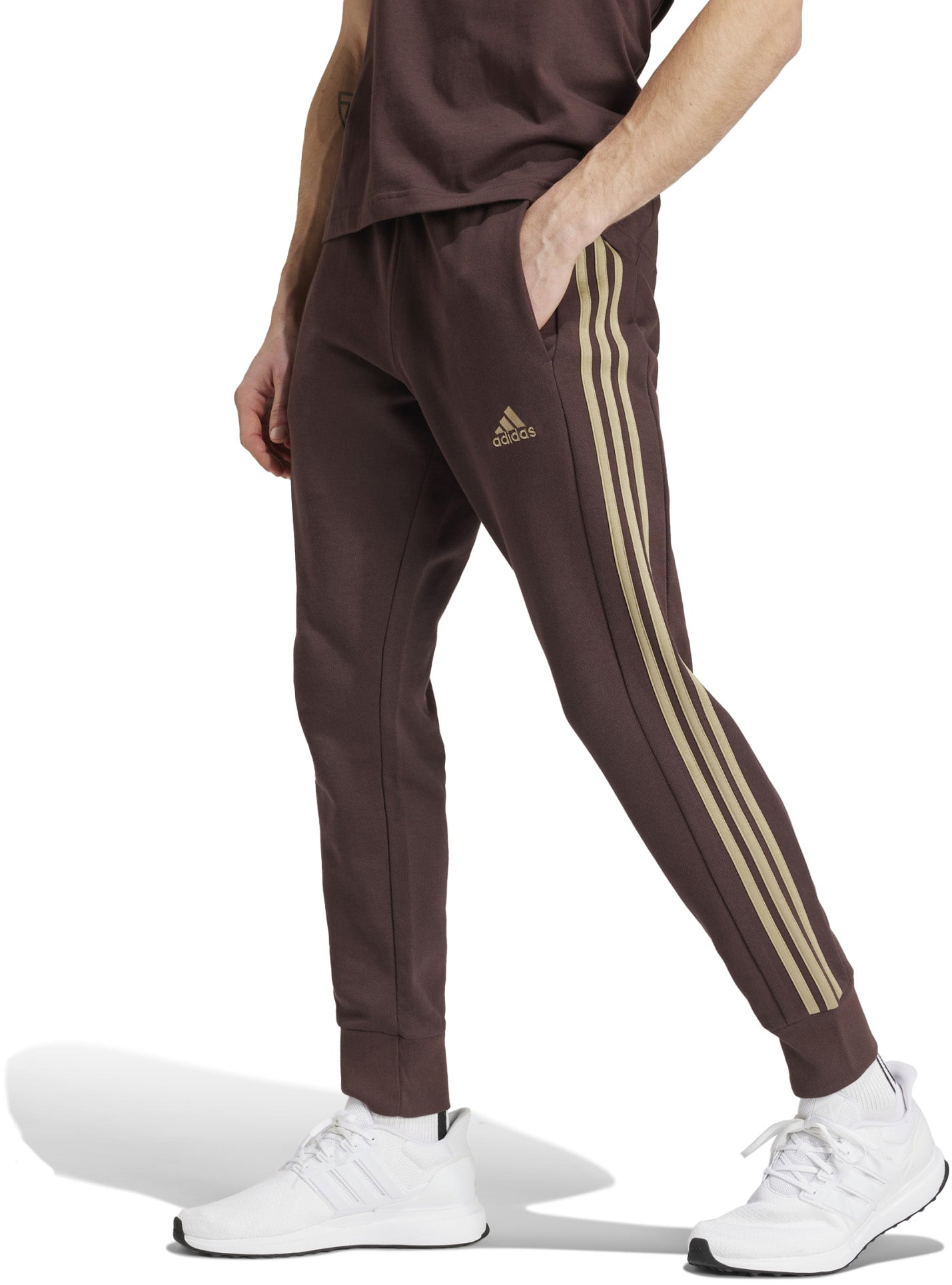 Essentials French Terry Tapered Cuff 3-Stripes broek