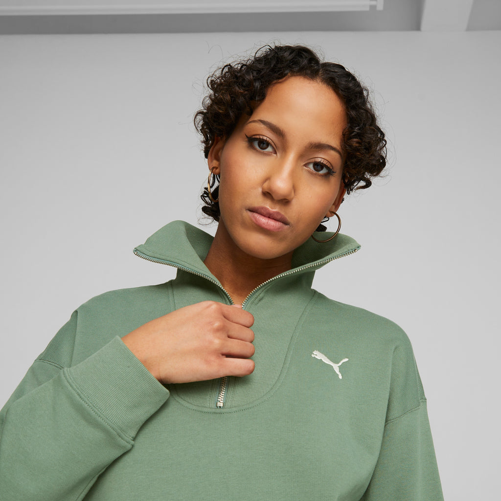 Her High-Neck Half Zip sweater
