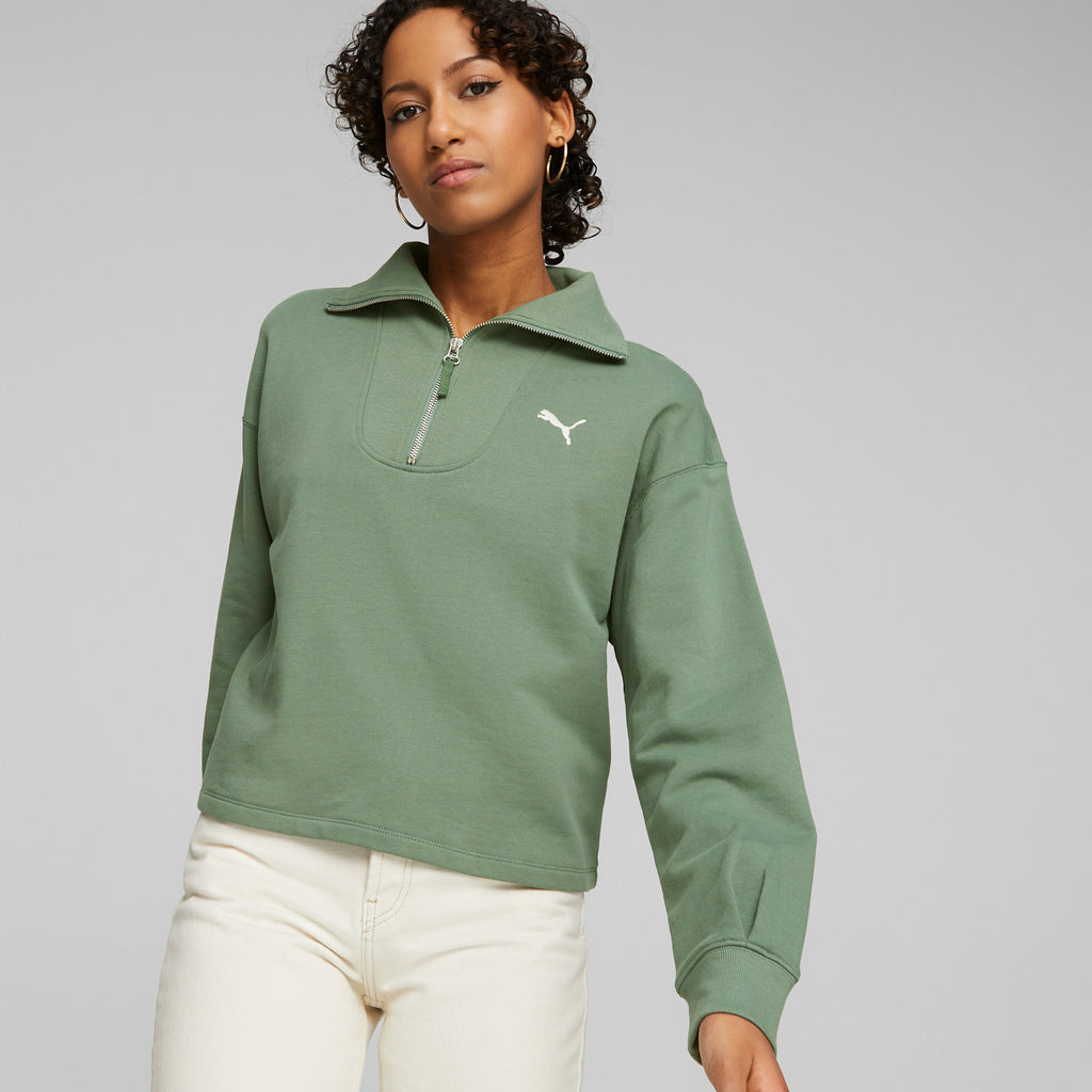 Her High-Neck Half Zip sweater