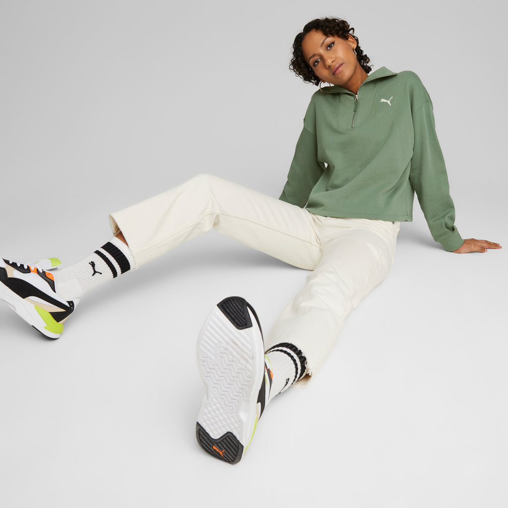 Her High-Neck Half Zip sweater