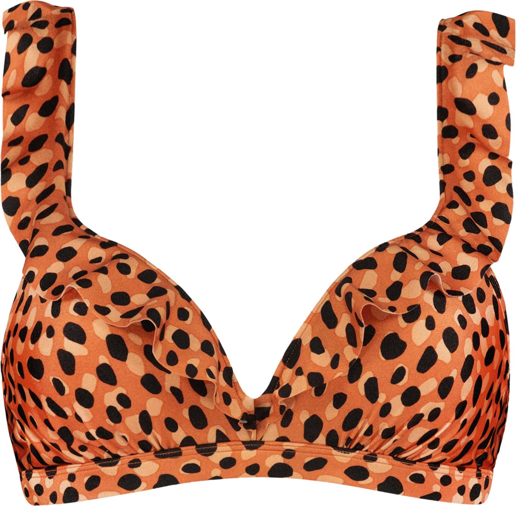 Leopard Spots Ruffle Bikinitop