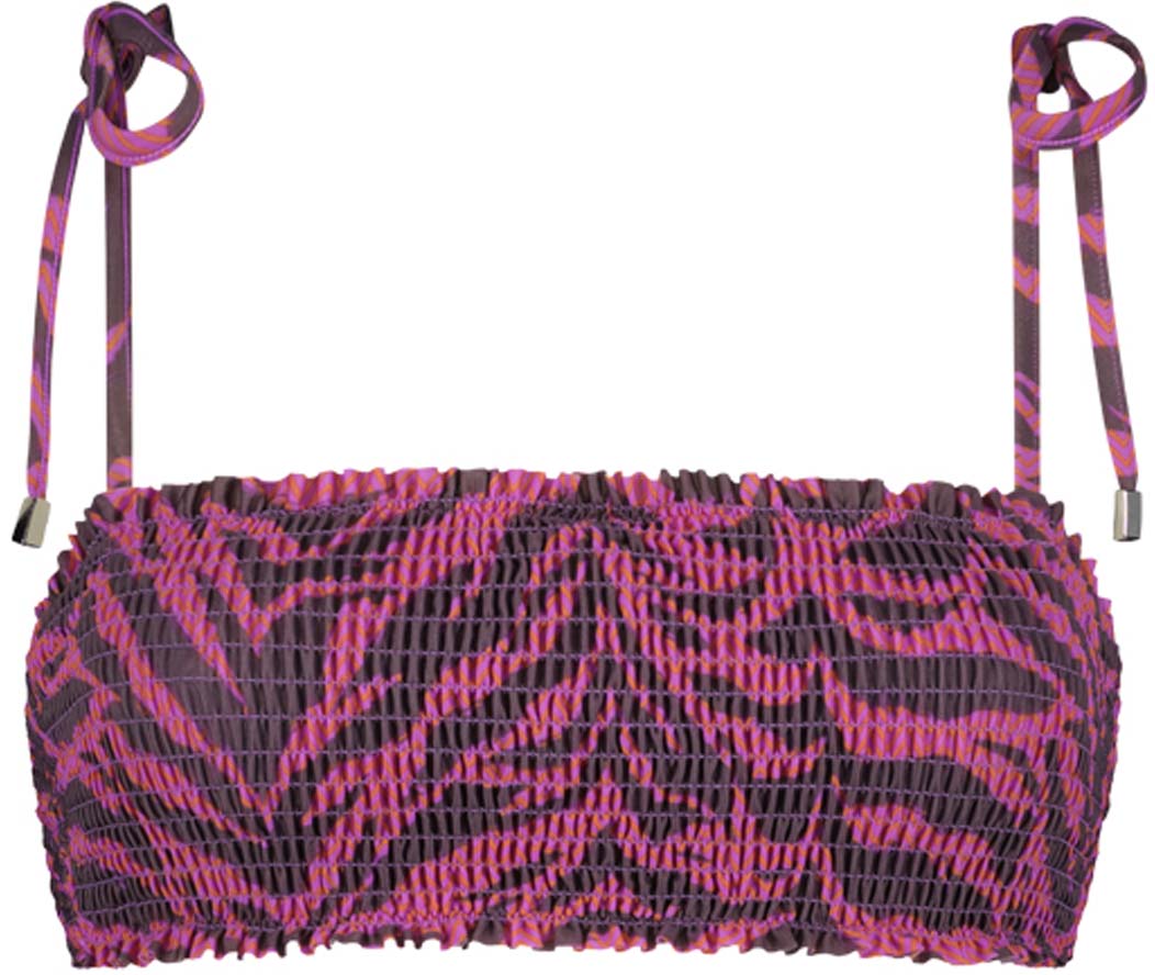 Zigzag Zebra Puffy bikinitop