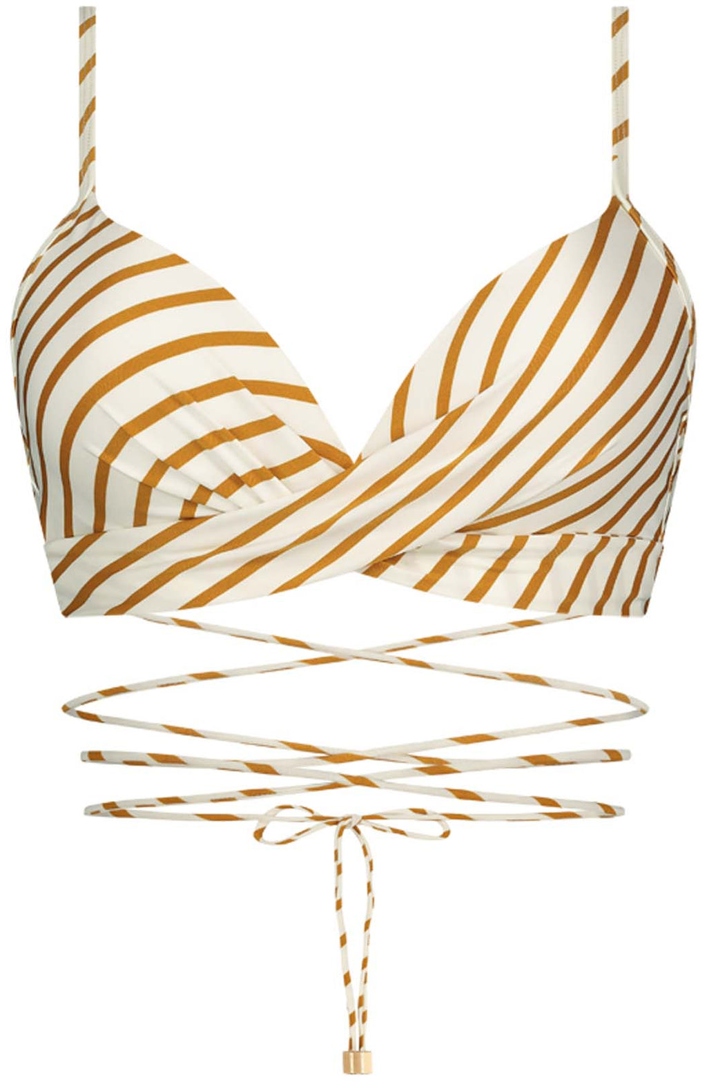Spice Stripe Twist bikinitop