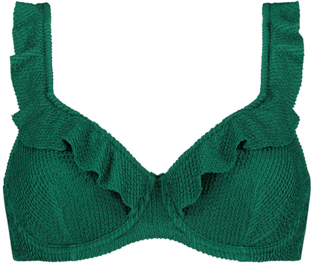 Fresh Green Ruffle bikinitop