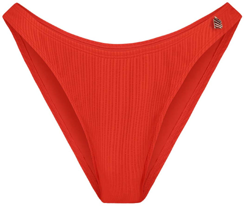 High-Waist Fiery Red bikinibroekje