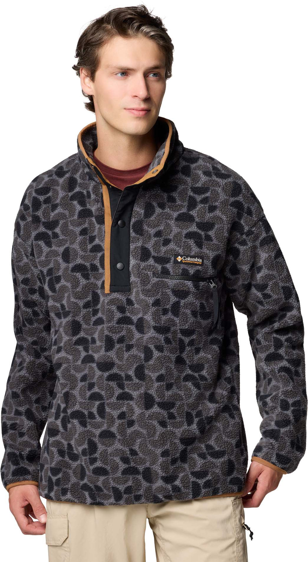 Helvetia II Printed Half Snap Fleece vest