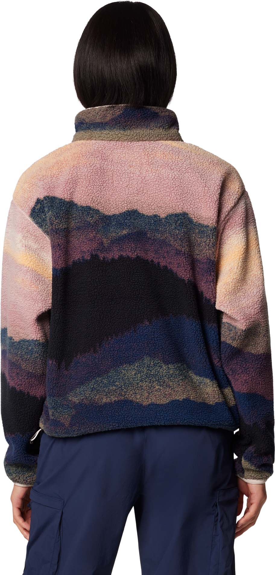 Helvetia II Printed Cropped Half Snap Fleece vest
