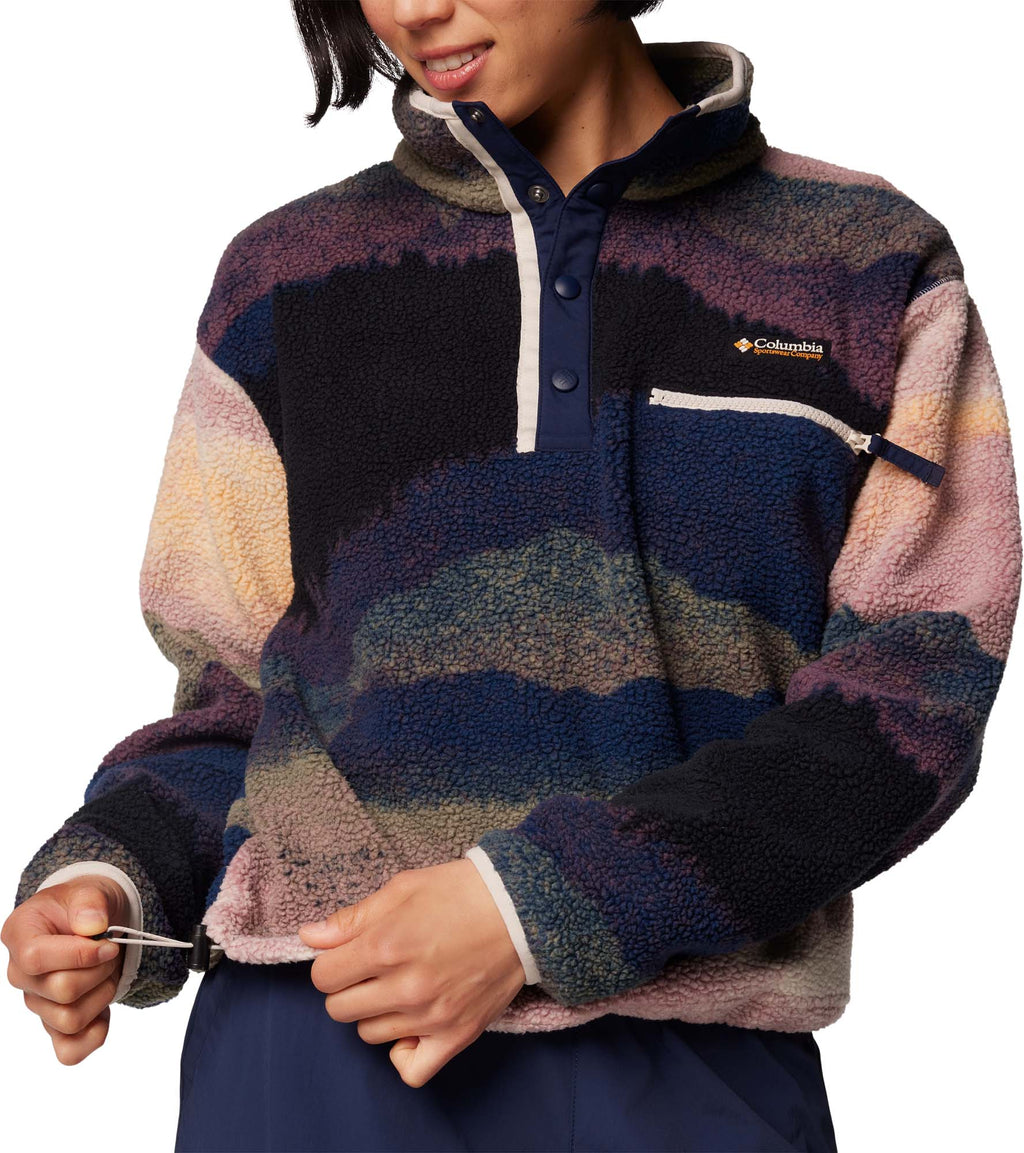 Helvetia II Printed Cropped Half Snap Fleece vest