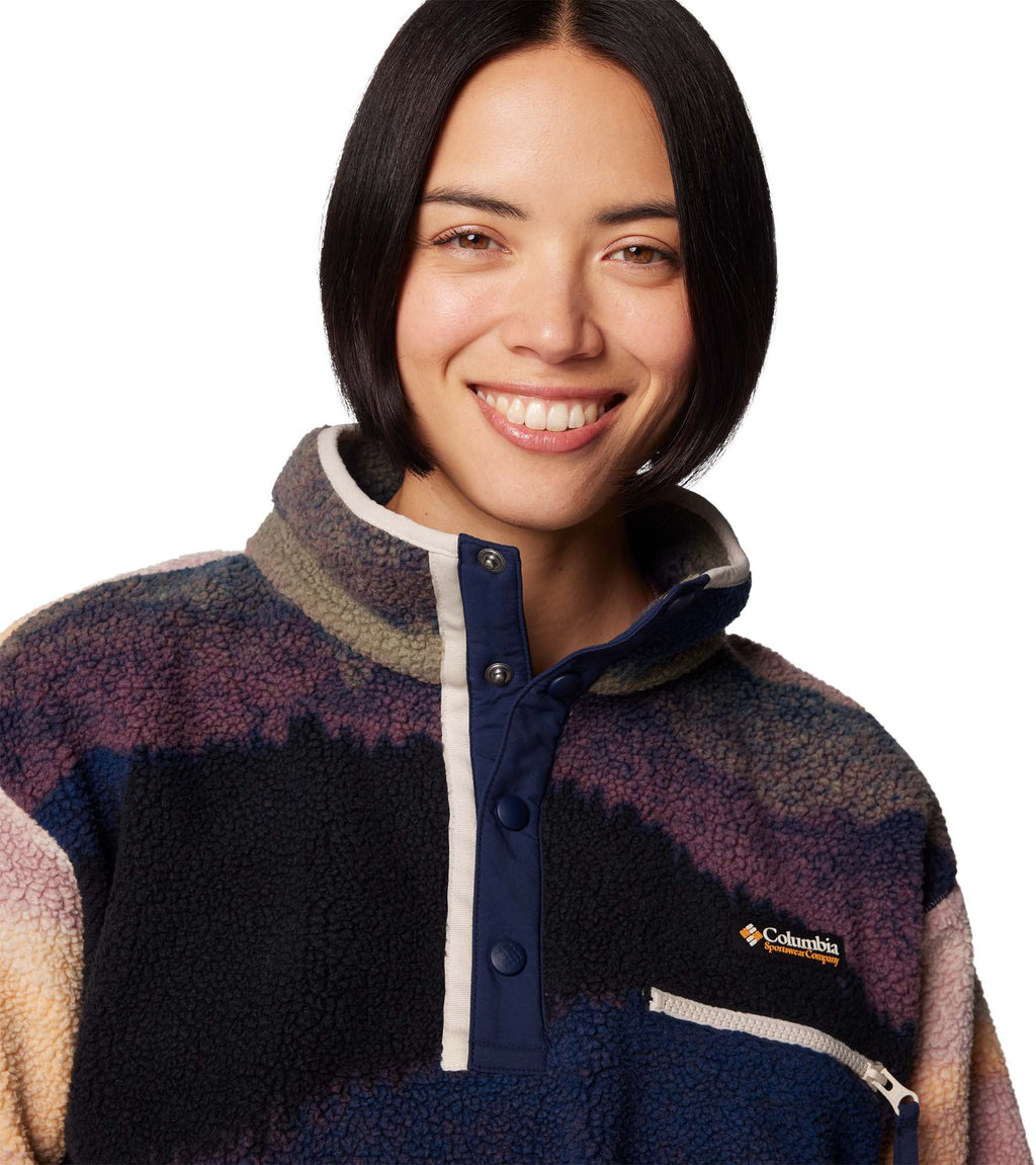Helvetia II Printed Cropped Half Snap Fleece vest